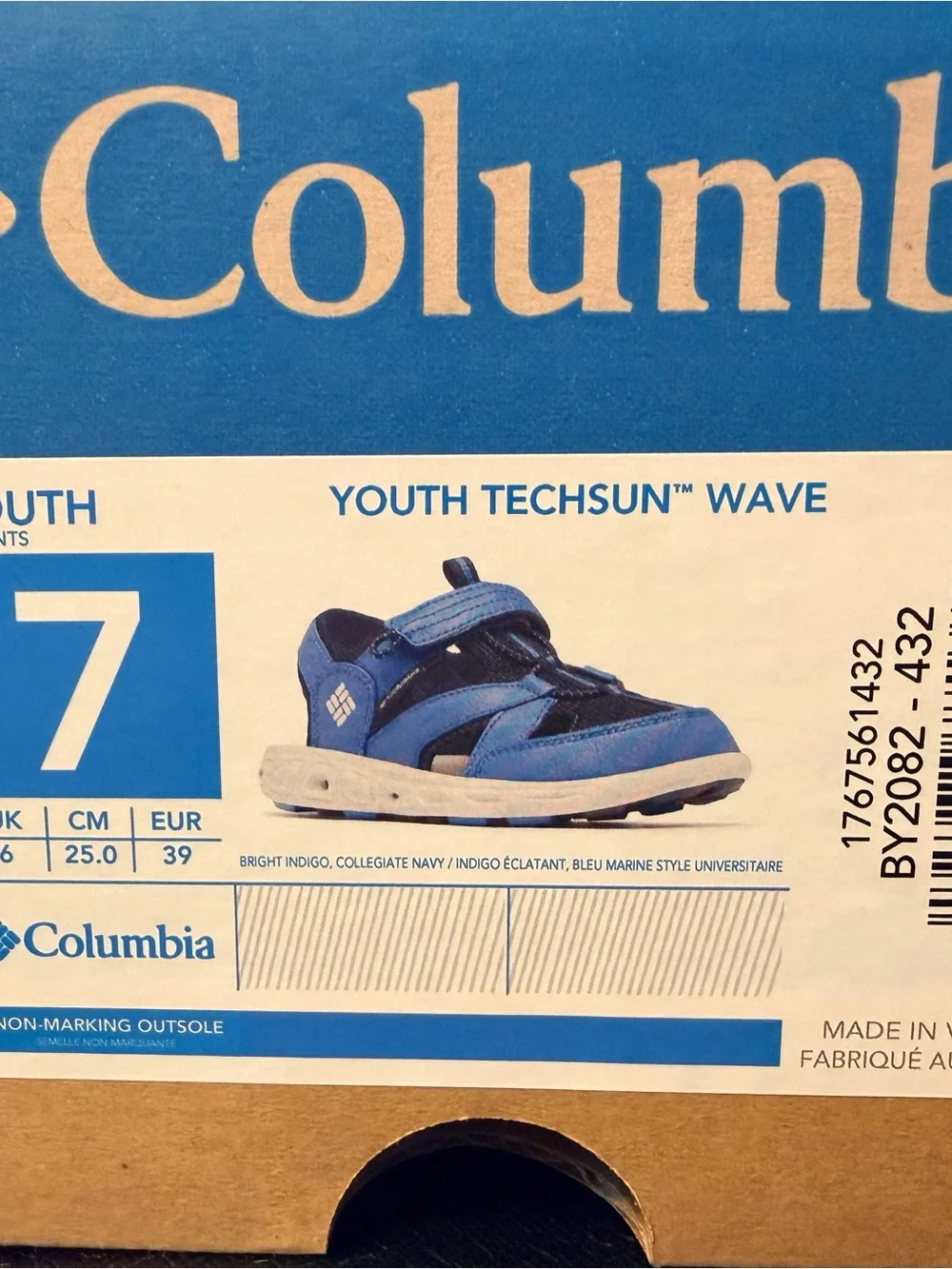 Columbia Kids Blue Outdoor Sport Sandals size 7 youth
